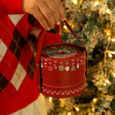 2pcs Round Christmas Apple Gift Box - Wine Red
