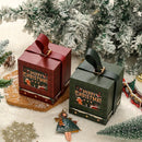 2pcs Round Christmas Apple Gift Box - Wine Red
