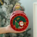 2pcs Side Handle Round Christmas Box - Red