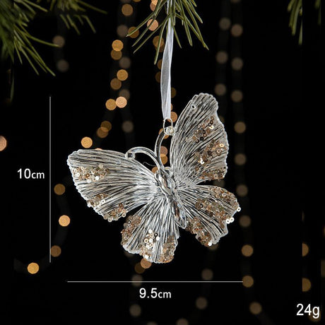 2pcs Butterfly Christmas Ornament Props