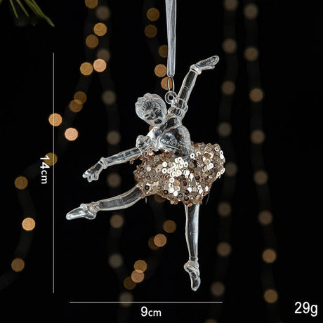 2pcs Ballerina Girl Christmas Ornament Props