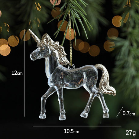 2pcs Unicorn B Christmas Ornament Props