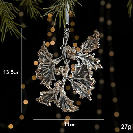 2pcs Leaf Christmas Ornament Props