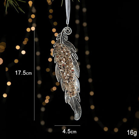 2pcs Feather Christmas Ornament Props