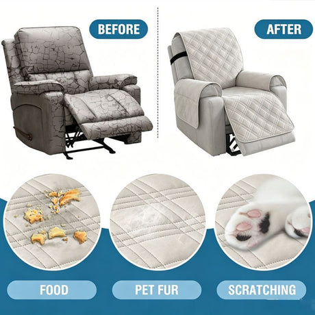 Electric Recliner Sofa Cover - Grey