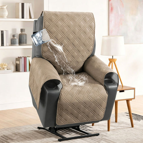 Electric Recliner Sofa Cover - Grey Brown