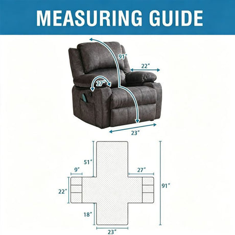 Electric Recliner Sofa Cover - French Grey