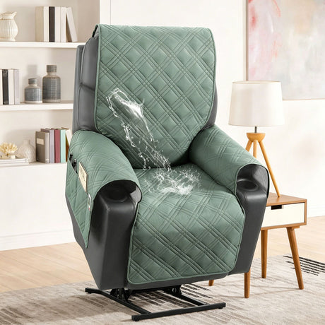 Electric Recliner Sofa Cover - Bean Green