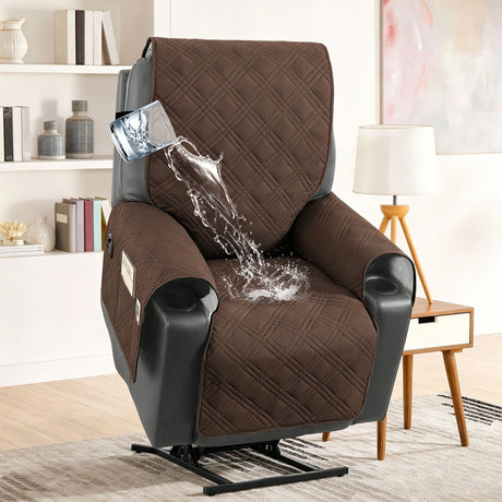 Electric Recliner Sofa Cover - Coffee Brown