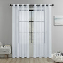 White Light Transparent Window Sheers, 2 Pieces, Multiple Sizes Available