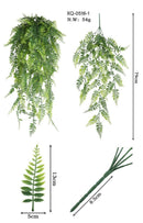 5-Fork Fish Tail Leaf Hanging Vine 3 pieces