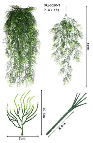 5-Fork Pine Needle Wall Hanging Vine 2 pieces