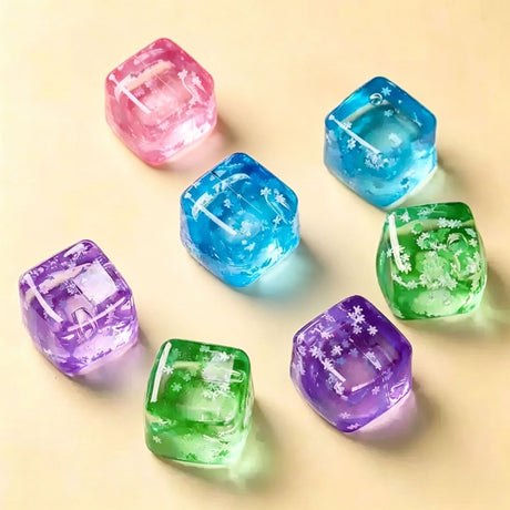 Snowflake Ice Cube Squishy Toy Pink