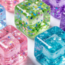 Green Glitter Snowflake Ice Cube Squishy Toy
