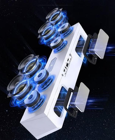 Colorful Interstellar X9 PC Desktop Speaker with Heavy Bass, Bluetooth Esports Gaming Audio System in Jade White - Standard Edition [Cool Lighting Effects]
