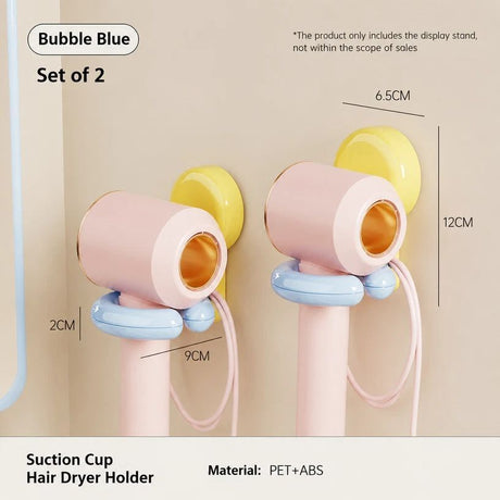 2pcs Hair Dryer Holder - Bubble Blue