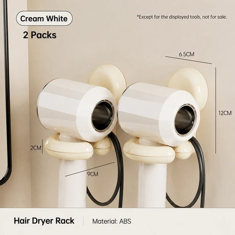 2pcs Hair Dryer Holder - Cream White