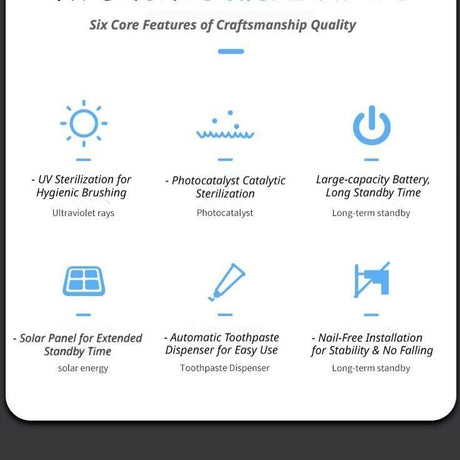 Gray Smart UV Sterilization Set, No-Drilling Wall-Mounted Toothbrush Organizer & Electric Toothbrush Sanitizer