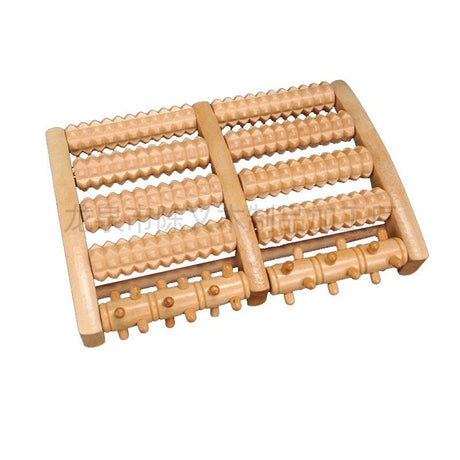5-Row Roller Foot Massager, Wooden Home Pedicure & Foot Spa Massager, Mini Foot Roller