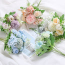 7-Branch Handheld Artificial Bouquet | Ins-Style Spring Romance, Long-Lasting Healing Little Happiness/7-prong rose hydrangea [Hot Orange]