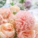 7-Branch Handheld Artificial Bouquet | Ins-Style Spring Romance, Long-Lasting Healing Little Happiness/7-prong rose hydrangea [coral blue]
