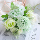 7-Branch Handheld Artificial Bouquet | Ins-Style Spring Romance, Long-Lasting Healing Little Happiness/7-prong rose hydrangea [coral blue]