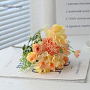 7-Branch Handheld Artificial Bouquet | Ins-Style Spring Romance, Long-Lasting Healing Little Happiness/7-prong rose hydrangea [coral blue]