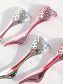 304 Stainless Steel Heart Shaped Roller Ball Massager: Face Lifting and Eye Soothing, Body Scraping and Relaxation, Lightweight and Portable, One Tool for Skincare and Body Care(PINK)