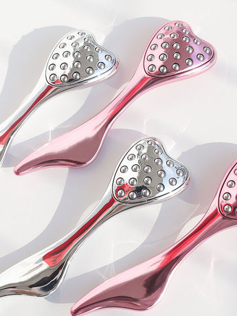 304 Stainless Steel Heart Shaped Roller Ball Massager: Face Lifting and Eye Soothing, Body Scraping and Relaxation, Lightweight and Portable, One Tool for Skincare and Body Care(PINK)