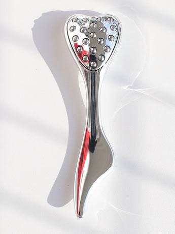 304 Stainless Steel Heart Shaped Roller Ball Massager: Face Lifting and Eye Soothing, Body Scraping and Relaxation, Lightweight and Portable, One Tool for Skincare and Body Care(PINK)