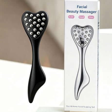 304 Stainless Steel Heart Shaped Roller Ball Massager: Face Lifting and Eye Soothing, Body Scraping and Relaxation, Lightweight and Portable, One Tool for Skincare and Body Care(PINK)