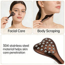 304 Stainless Steel Heart Shaped Roller Ball Massager: Face Lifting and Eye Soothing, Body Scraping and Relaxation, Lightweight and Portable, One Tool for Skincare and Body Care(coffee color)