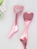 304 Stainless Steel Heart Shaped Roller Ball Massager: Face Lifting and Eye Soothing, Body Scraping and Relaxation, Lightweight and Portable, One Tool for Skincare and Body Care(coffee color)