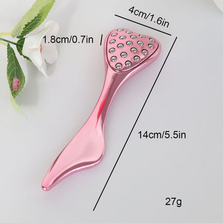 304 Stainless Steel Heart Shaped Roller Ball Massager: Face Lifting and Eye Soothing, Body Scraping and Relaxation, Lightweight and Portable, One Tool for Skincare and Body Care(coffee color)