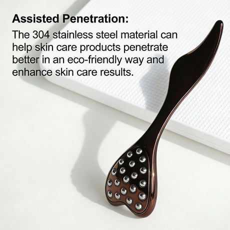 304 Stainless Steel Heart Shaped Roller Ball Massager: Face Lifting and Eye Soothing, Body Scraping and Relaxation, Lightweight and Portable, One Tool for Skincare and Body Care(silver)