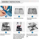 304 Stainless Steel Portable Folding BBQ Grill with Storage Tray for Outdoor Camping Picnics Beach and Backyard