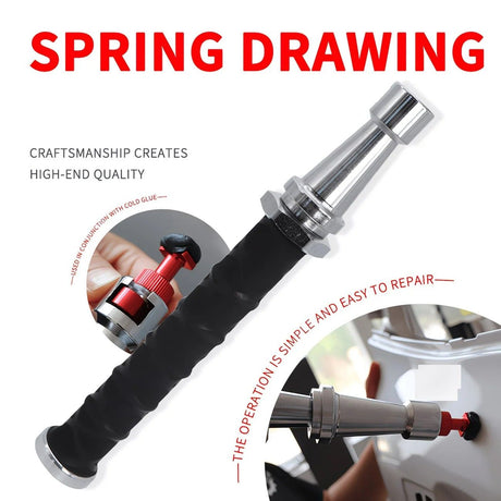 Paintless Dent Repair Puller, built-in powerful spring for automatic rebound, telescopic rod adapts to multiple scenarios, three-step operation for easy dent repair, labor-saving, efficient, and paint-friendly.(Pulling hammer without spring）