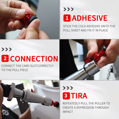 Paintless Dent Repair Puller, built-in powerful spring for automatic rebound, telescopic rod adapts to multiple scenarios, three-step operation for easy dent repair, labor-saving, efficient, and paint-friendly.(Pulling hammer without spring）