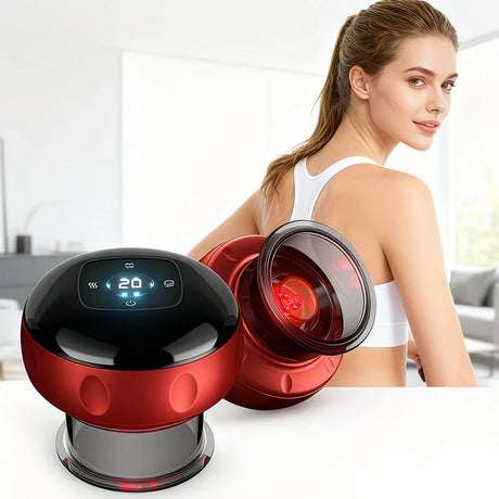 Smart Cupping Massager: Wireless & Portable/One-Button Pressure Release/12-Level Red Light Heat Therapy, Detachable & Easy to Clean, Full-Body Applicable for Circulation Boost, Revitalize Your Body and Mind at Home or On the Go,black