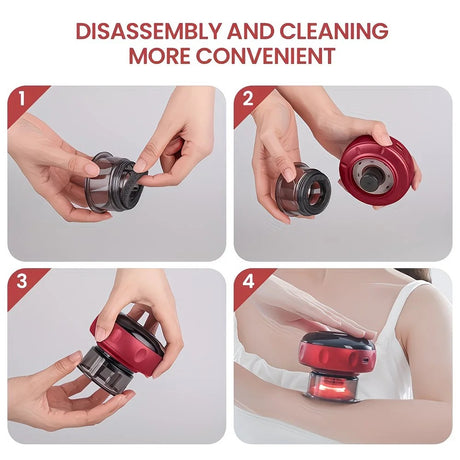 Smart Cupping Massager: Wireless & Portable/One-Button Pressure Release/12-Level Red Light Heat Therapy, Detachable & Easy to Clean, Full-Body Applicable for Circulation Boost, Revitalize Your Body and Mind at Home or On the Go,black