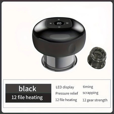 Blue Smart Cupping Massager: Wireless & Portable/One-Button Pressure Release/12-Level Red Light Heat Therapy, Detachable & Easy to Clean, Full-Body Applicable for Circulation Boost, Revitalize Your Body and Mind at Home or On the Go