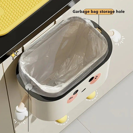 Wall Mount Kitchen Bin No Drill Adhesive Cabinet Door  9L Space Saver