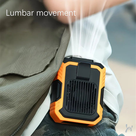 Wall-mounted USB rechargeable dual-purpose fan, integrating rapid cooling, dehumidification, and lighting functions. Features three-speed wind adjustment, can be worn on the waist via a hanging strap, with quiet operation, GREEN