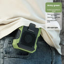 Wall-mounted USB rechargeable dual-purpose fan, integrating rapid cooling, dehumidification, and lighting functions. Features three-speed wind adjustment, can be worn on the waist via a hanging strap,Orange