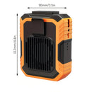 Wall-mounted USB rechargeable dual-purpose fan, integrating rapid cooling, dehumidification, and lighting functions. Features three-speed wind adjustment, can be worn on the waist via a hanging strap,Orange