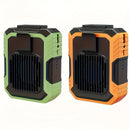 Wall-mounted USB rechargeable dual-purpose fan, integrating rapid cooling, dehumidification, and lighting functions. Features three-speed wind adjustment, can be worn on the waist via a hanging strap,Orange