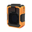 Wall-mounted USB rechargeable dual-purpose fan, integrating rapid cooling, dehumidification, and lighting functions. Features three-speed wind adjustment, can be worn on the waist via a hanging strap,Orange