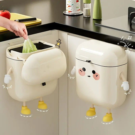 Wall Mount Kitchen Bin No Drill Adhesive Cabinet Door 12L  Space Save