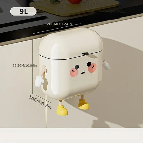 Wall Mount Kitchen Bin No Drill Adhesive Cabinet Door 12L  Space Save