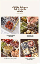 1-Piece 8-Compartment Snack Tray, BPA-Free Plastic Food-Grade Snack Organizer, Perfect for Nuts, Fruits, Candies, Potato Chips - Elegant Gold Decor for Home Entertainment, Party Snack Table Decoration, Party Snack Storage Box | Gold-Plated Tray
